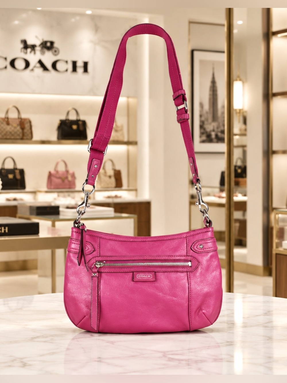 🌸Coach Pink Leather Daisy Shoulder Bag🌸
